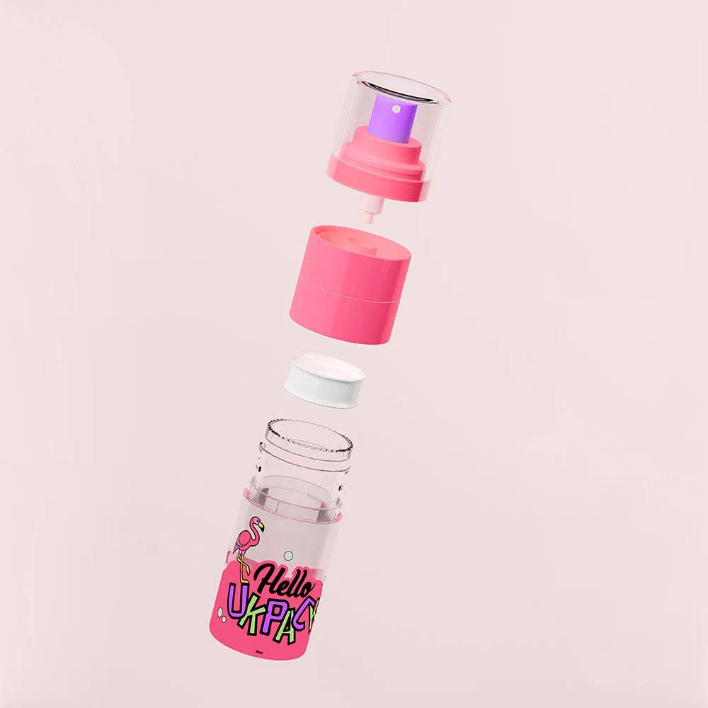 Ukpack Innovation Pet Airless Serum Dual Chamber Spray Bottle with 30ml 50ml Refillable Capacity for Skin Care Face Essence Toner Makeup Setting