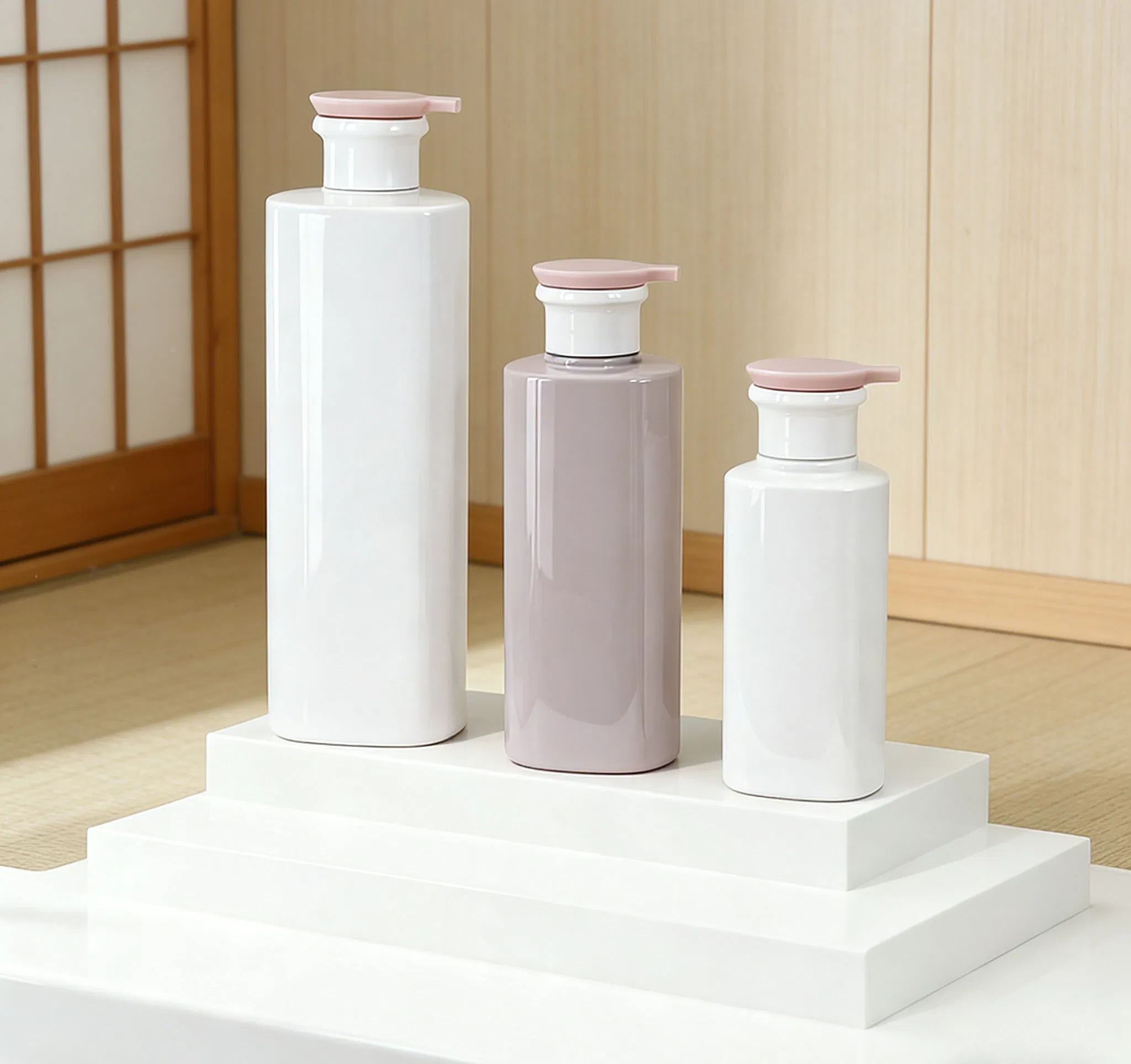 ODM 300/500/750ml Cosmetic Recycled Pet Leak-Proof Pump Recyclable Packaging Shower Gel Bottle