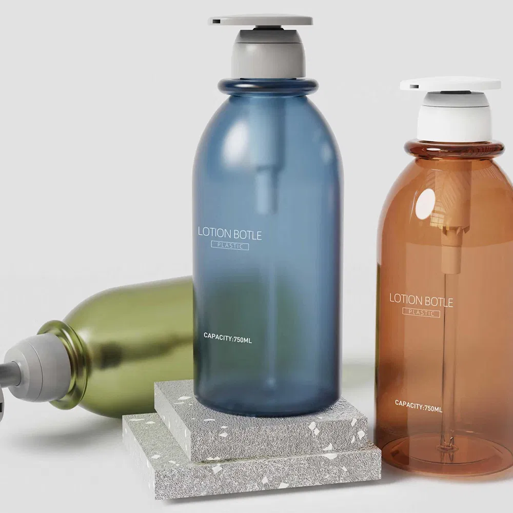 Custom Eco Friendly 250ml 300ml HDPE Green Squeeze Plastic Pump Shampoo Body Lotion Bottle