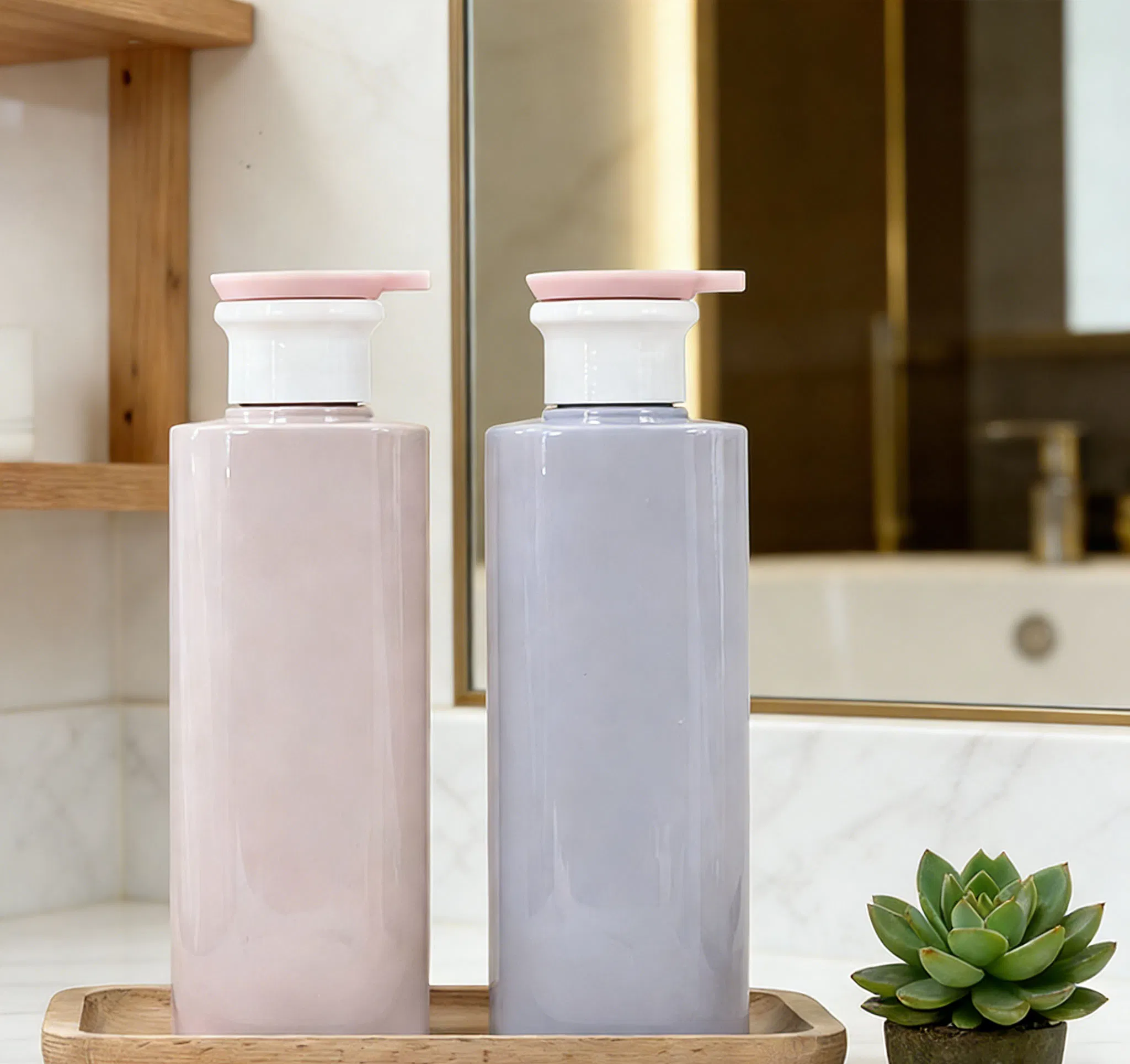 ODM 300/500/750ml Cosmetic Recycled Pet Leak-Proof Pump Recyclable Packaging Shower Gel Bottle