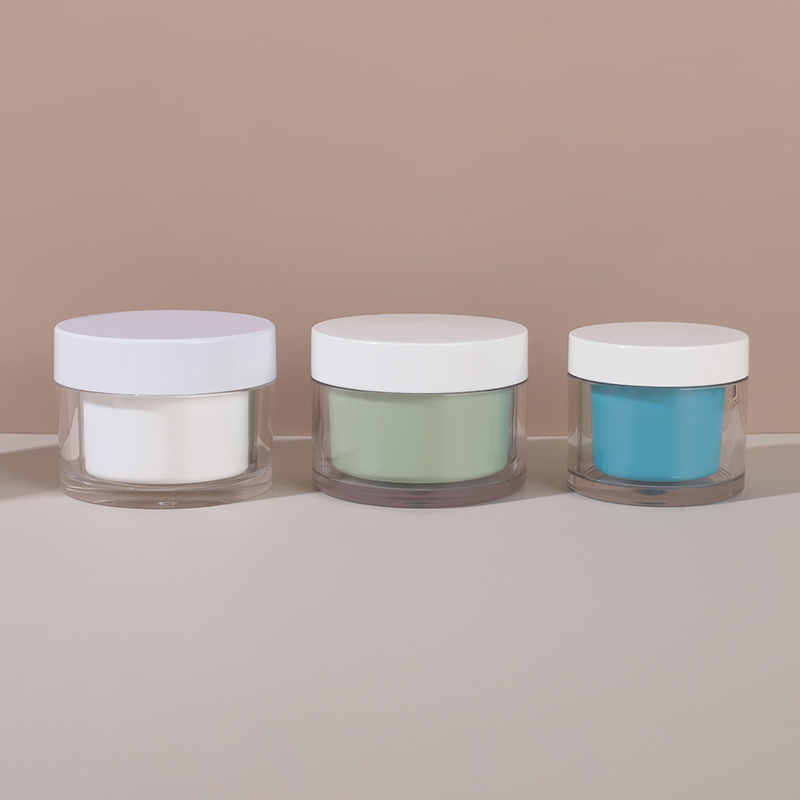 High-End Cosmetic 50g 60g 100g 240g Replaceable PMMA Acrylic Cream Jar Double Wall Wide Mouth Moisturizing Face Mask Jar