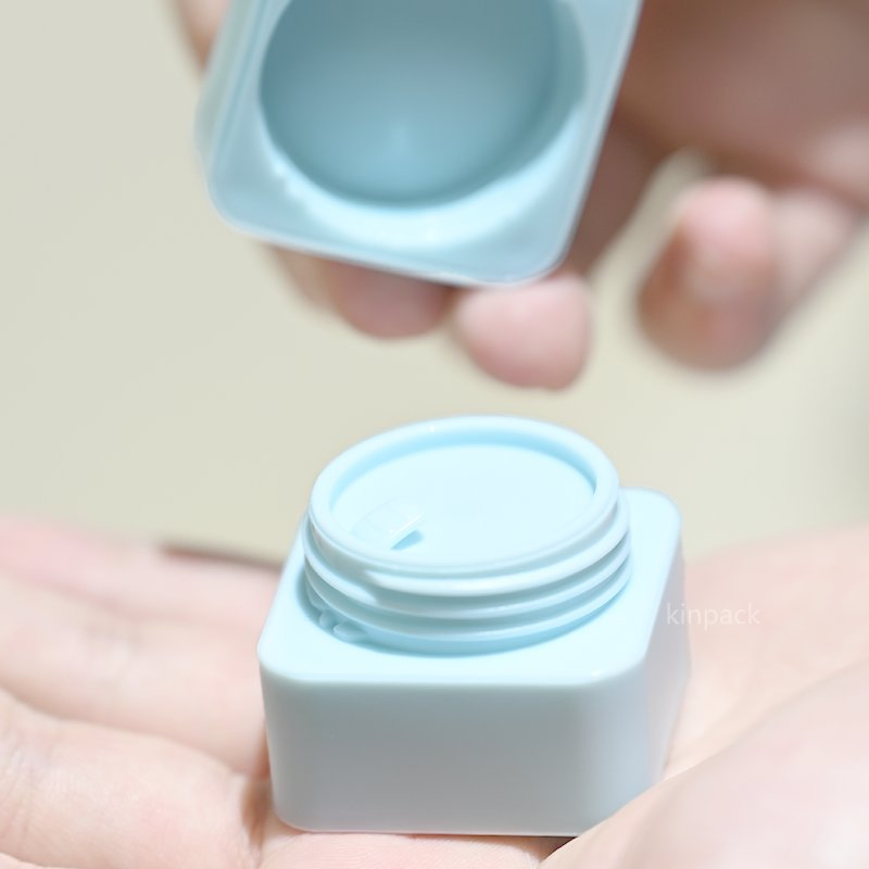 5g 10g 15g 30g 50g Blue Square Refillable Empty PP Cosmetic Cream Jars Container Plastic Cosmetics Jars with Lids