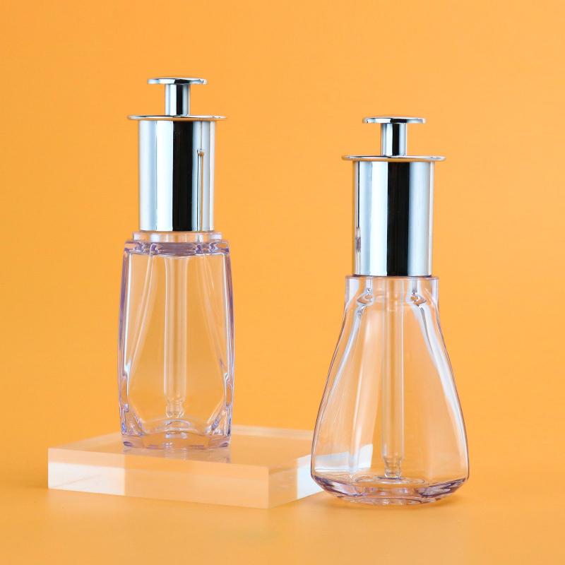 PETG High Transparency Serum Bottle 50ml Prismatic Plastic Thick Wall Dropper Bottle Cosmetic Skin Care Essential Oil Packaging Bottles