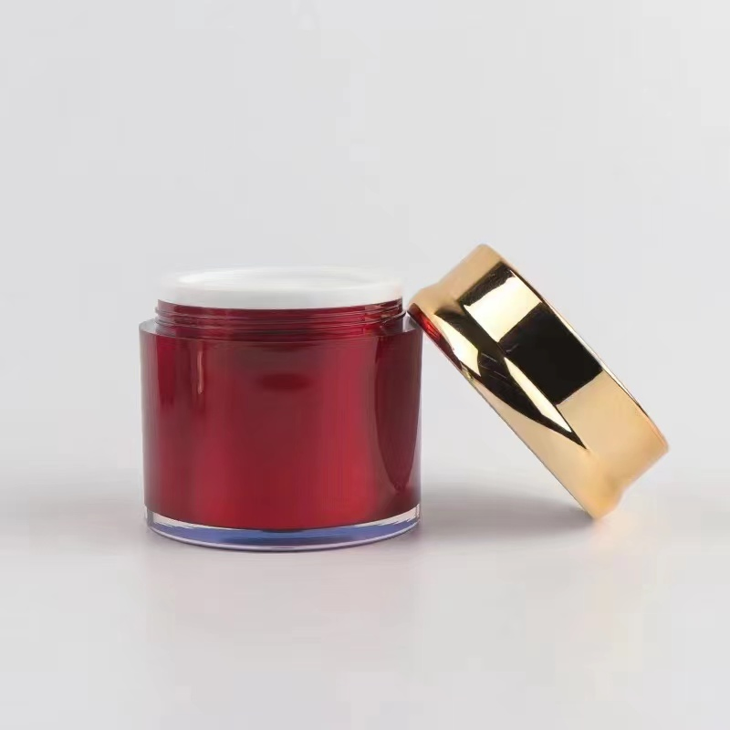 Door to Door DDU DDP Eco-Friendly 50g 100g High Quality Cosmetic Container Acrylic Double Wall Manufacturer as PP Cosmetic Jar for Skin Care Cream Set