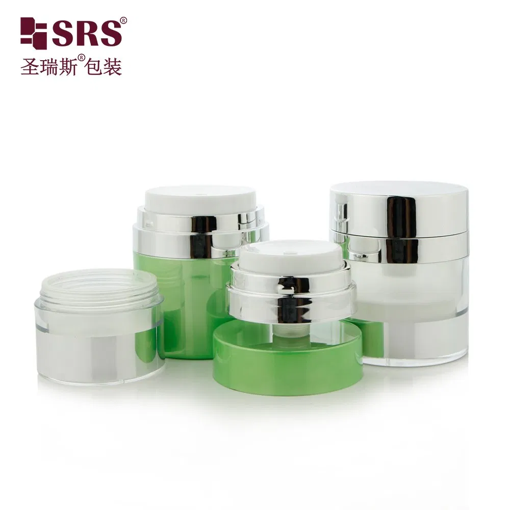 15ml 30ml 50ml 75ml Acrylic Cream Jars Airless Pump Double Wall Custom Skincare Jars