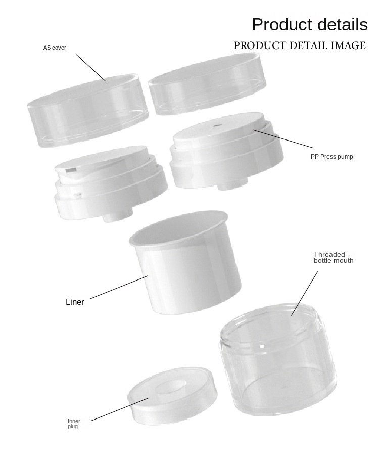 15ml 20ml 30ml 50ml 100ml Acrylic ABS Cosmetic Double Wall Cream Lotion Pump Airless Jar