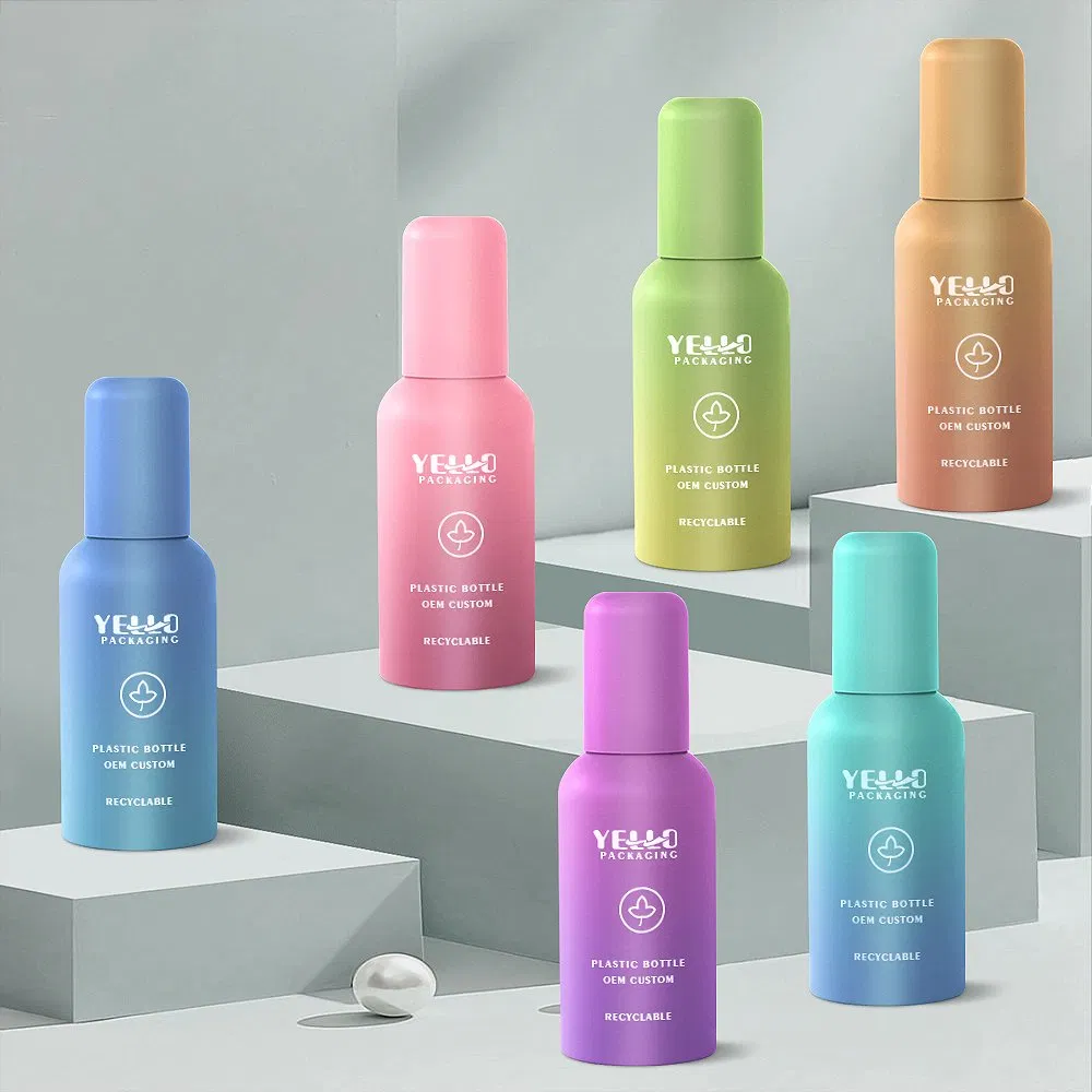 Round Cute Shape Eco Pet PCR Recycled Brown Orange Blue 50 Ml 100 Ml 4oz 8 Oz Empty Plastic Rose Water Spray Mist Bottle