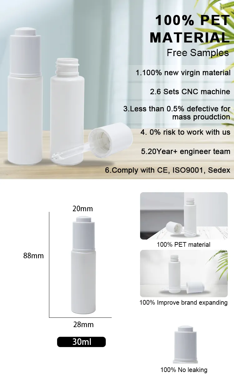 30ml PET Plastic Serum Bottle
