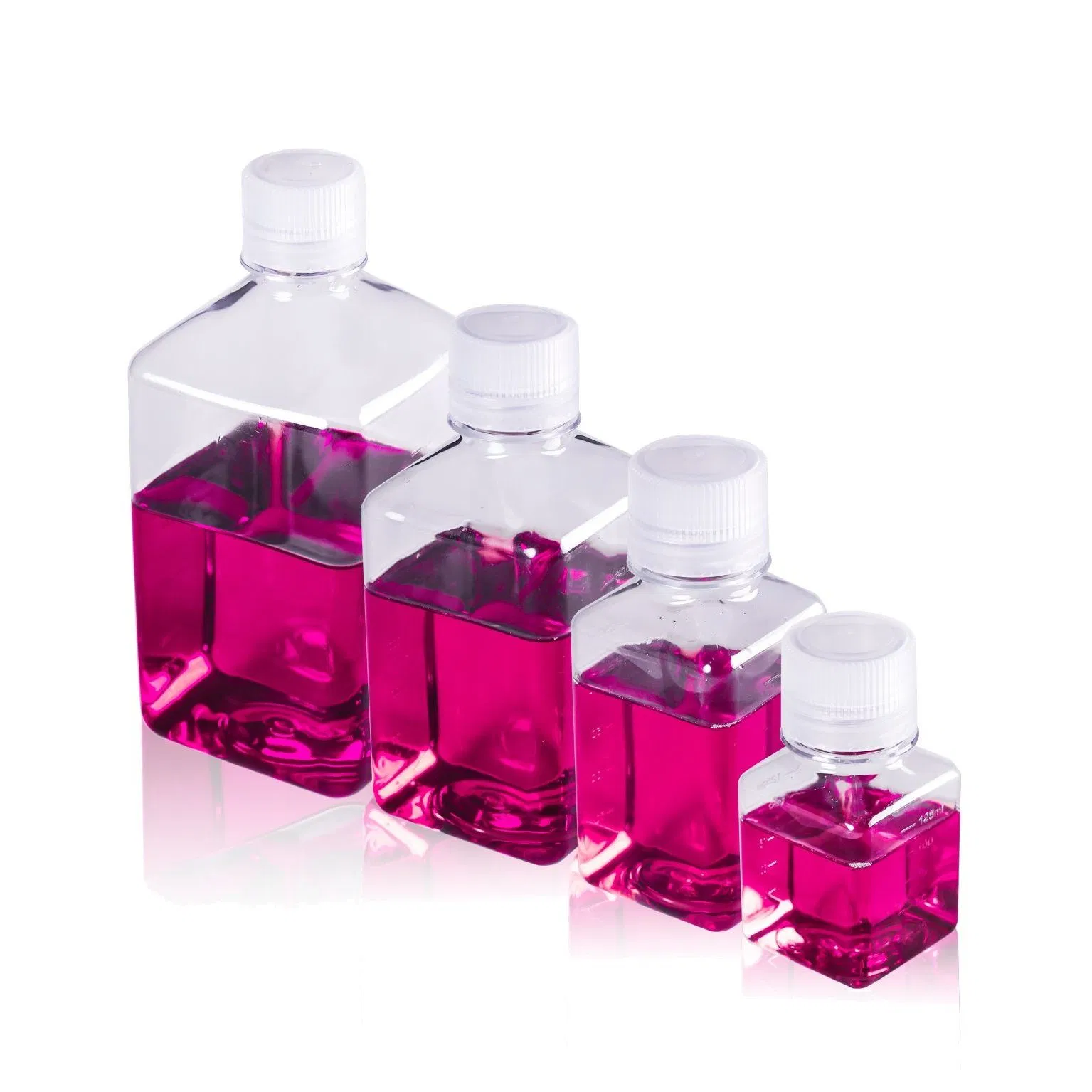 30ml-1000ml Laboratory Consumables Sterile Cell Culture Pet PETG Serum Bottles Square Media Bottle