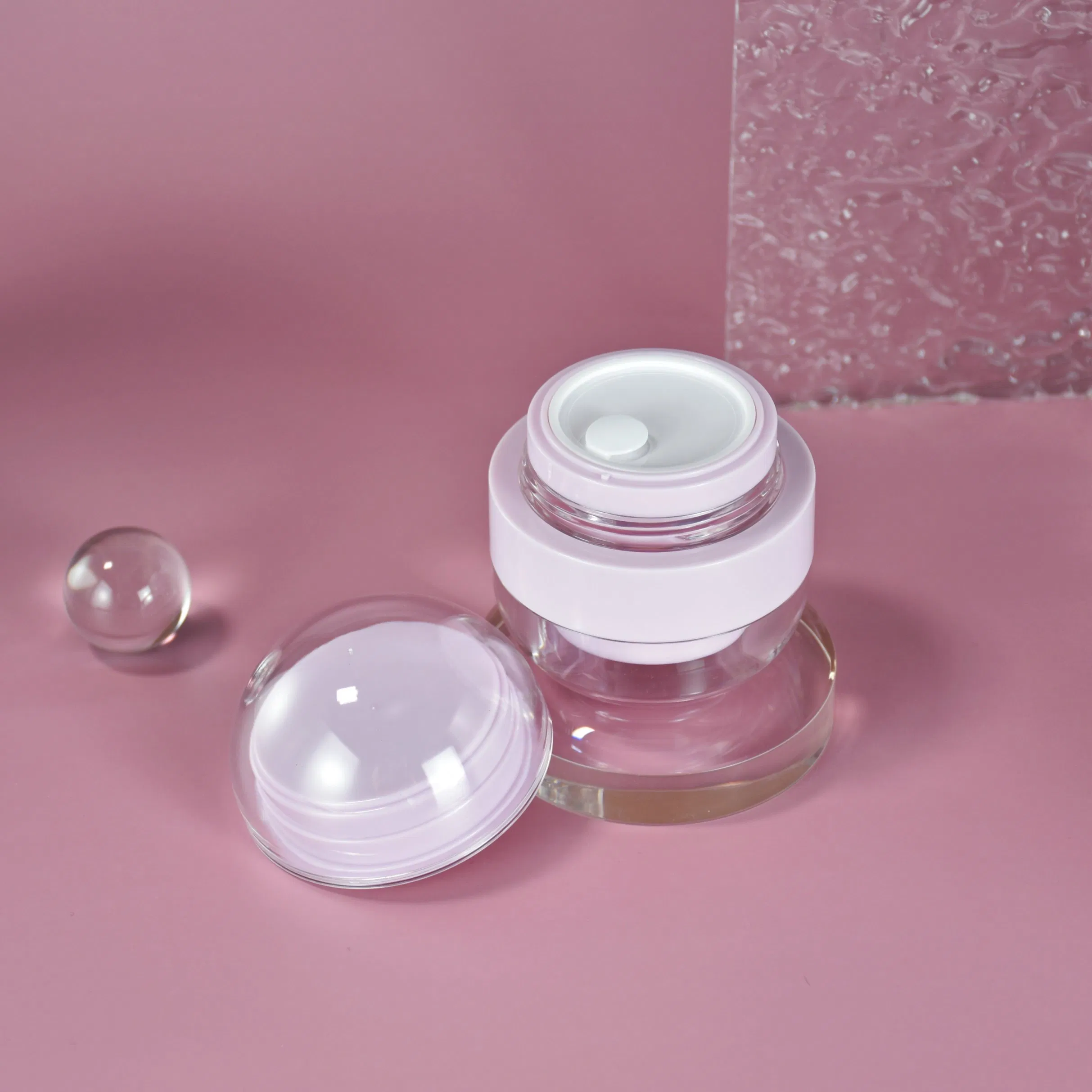 Custom Color New Design 30ml 50ml Acrylic Cosmetic Replaceable Refillable Plastic Airless Pump Bottle for Hair Treatment