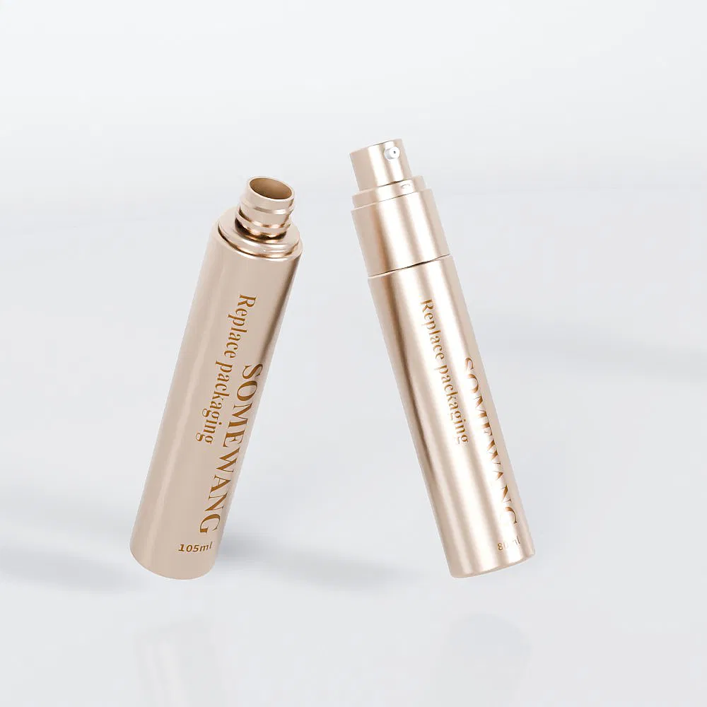 Somewang 55ml 85ml 105ml Wholesale Custom Plastic Pet Bottles with Full Cover Cap Treatment Pump Cosmetic Container