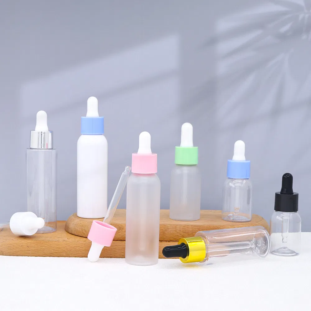 Luxury Personal Care Essential Oil Liquid Serum Pet Plastic Cosmetic Containers Pet Dropper Bottle