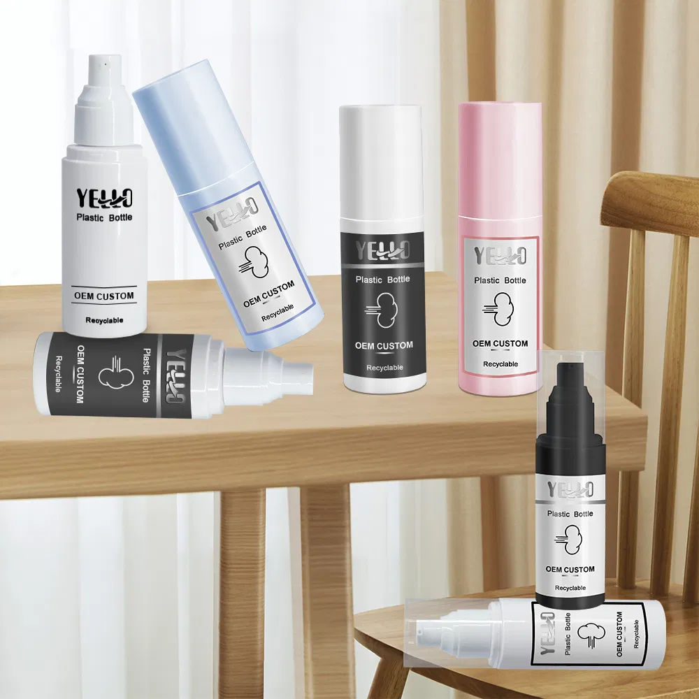 Empty Cylinder Luxury Custom Pink Black Pet Plastic Body Face Fine Mist Spray Pump Bottles with Logo for Cosmetic Skincare Lotion Serum Hair Perfume Packaging