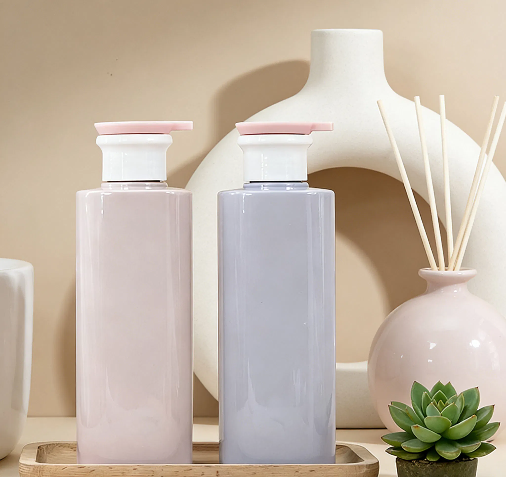 Factory Price 300/500/750ml Cosmetic Packaging Plastic Boby Lotion Recycled Pet Leak-Proof Pump Bottle