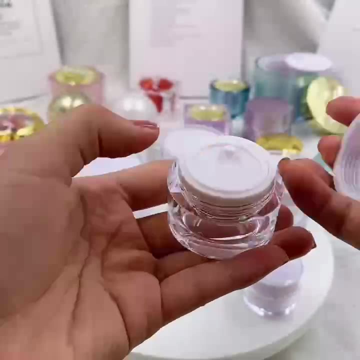 Double Wall Cosmetic Acrylic Transparent Bottle Cream Bottle Small Sample Jar