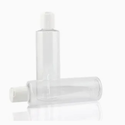 Cosmetic Lotion Bottle Plastic Lotion Bottle 180ml Plastic Cosmetic Round Bottle with Luxury Gold Treatment Pump Pet Bottle