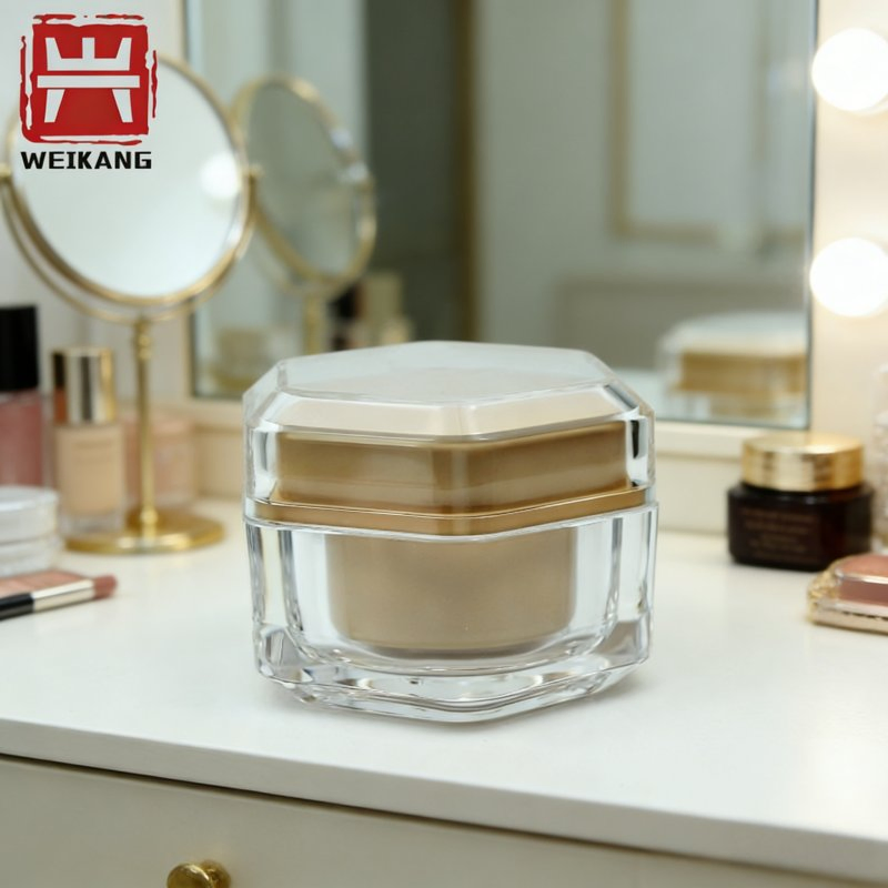 Luxury Refillable Eye Cream Jar 30g 50g Wide Mouth Skin Care Cream Jar Double Wall Cosmetic Acrylic Face Cream Jar