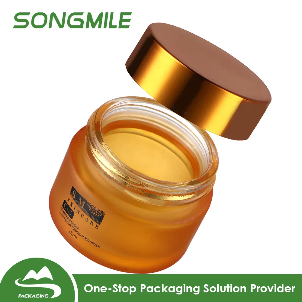 Manufacturer Customization 30g 50g Cosmetic Container Facewash Lotion Cream Jar Acrylic Double Wall with Gold Aluminum Lids Caps