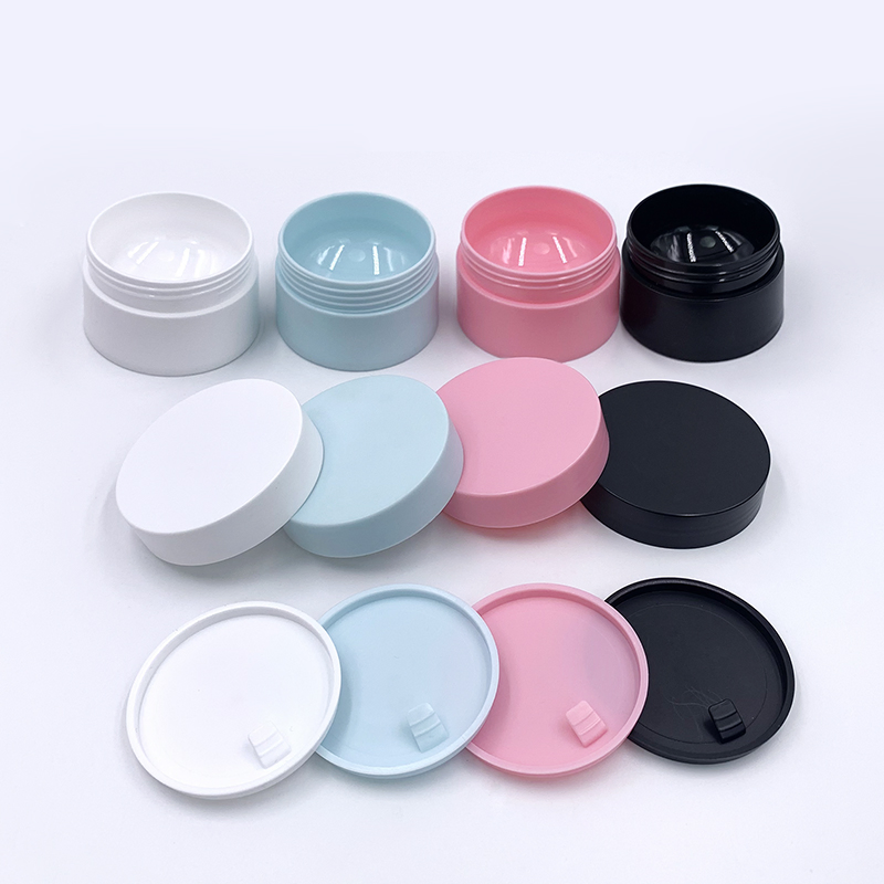 Small PP Cream Jar 5g 10g 20g 30g 50g Empty Plastic in Black White Blue Pink Yellow for Face and Eye Creams
