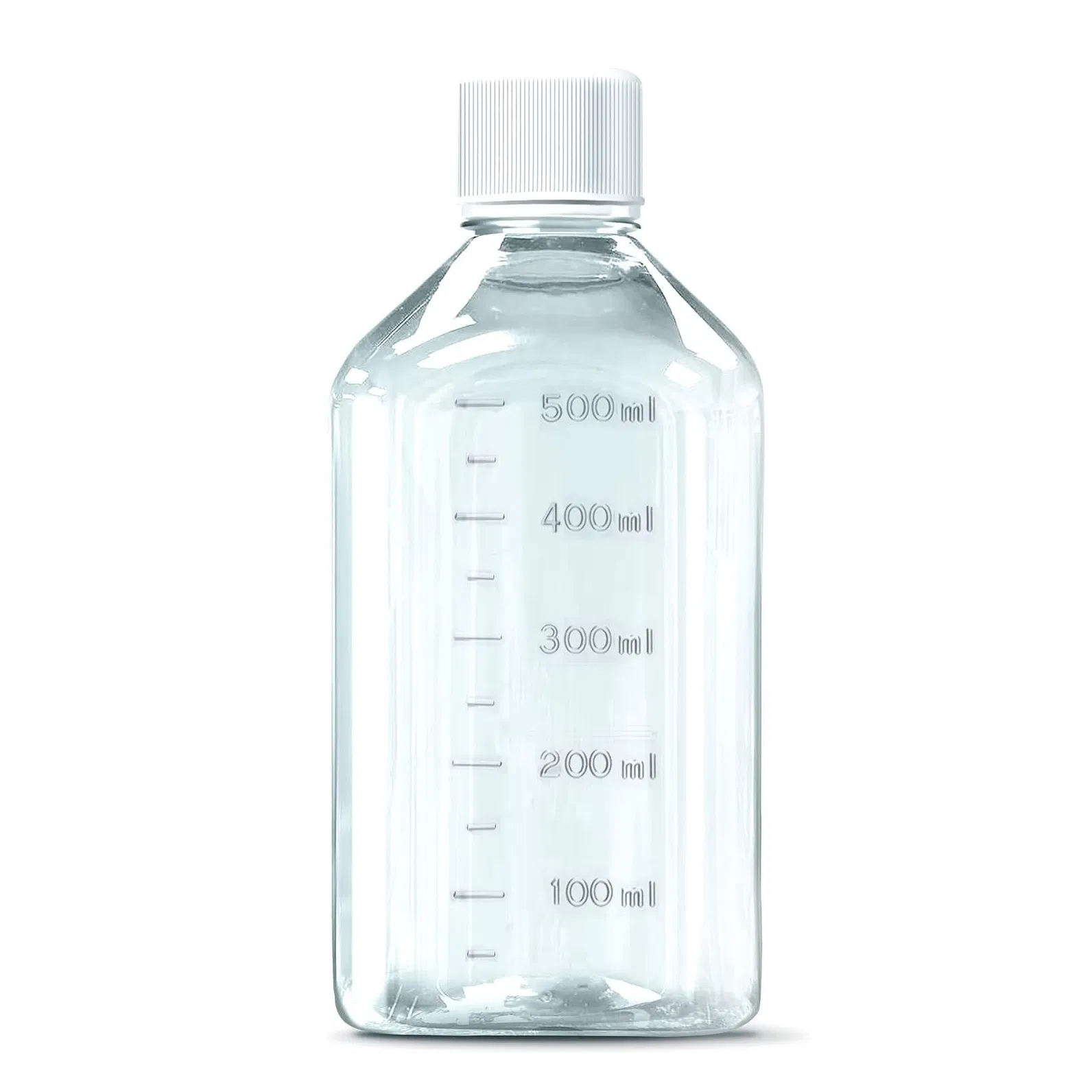 Plastic Pet 125ml 250ml 500ml Clear Culture Plate Serum Bottle Square Media Reagent Bottle