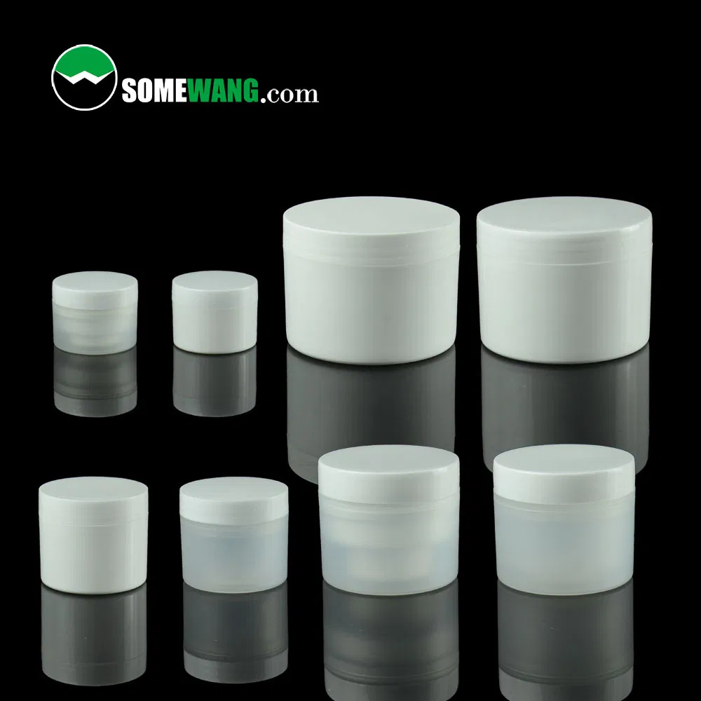 New Products Double Wall Wide Mouth 250g Plastic PP Cream Jar Wit Cap
