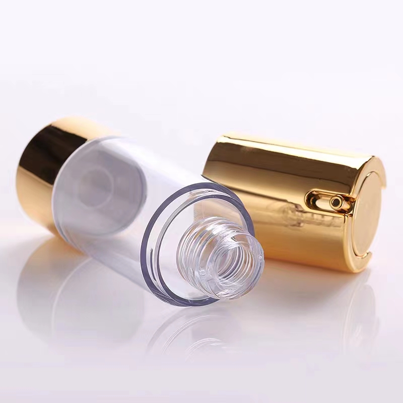 New Design 30ml 50ml Acrylic Cosmetic Replaceable Refillable Plastic Airless Pump Bottle for Hair Treatment