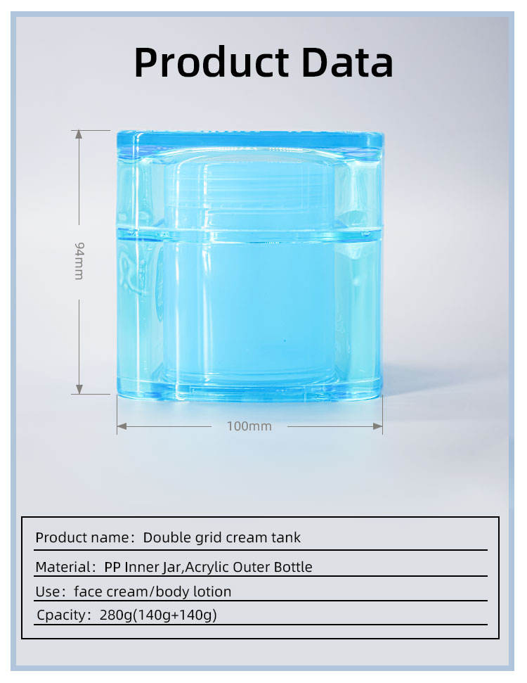 Unique Cute Luxury Refillable 8oz Empty Skincare 140g Double Wall Plastic Acrylic Face Jar Creamlotion Cosmetic Jar