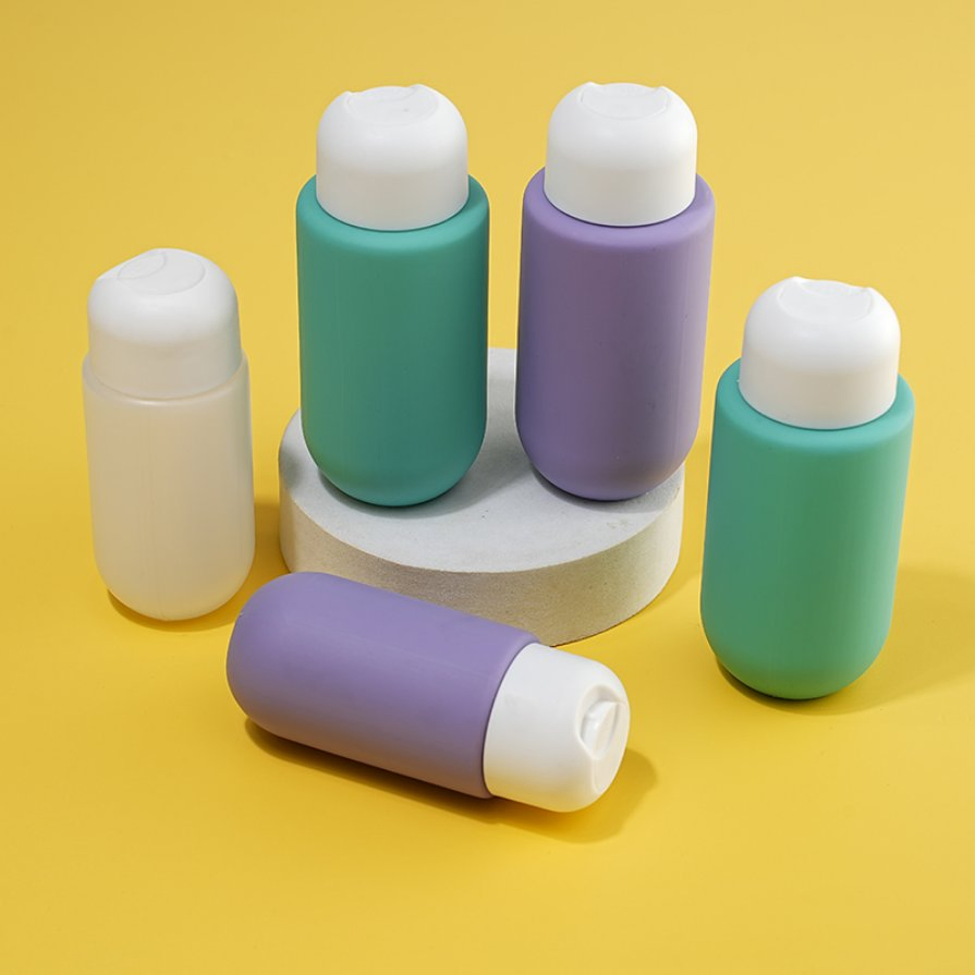 HDPE Round Travel Squeeze Lotion Bottle with Press Cap for Shower Gel