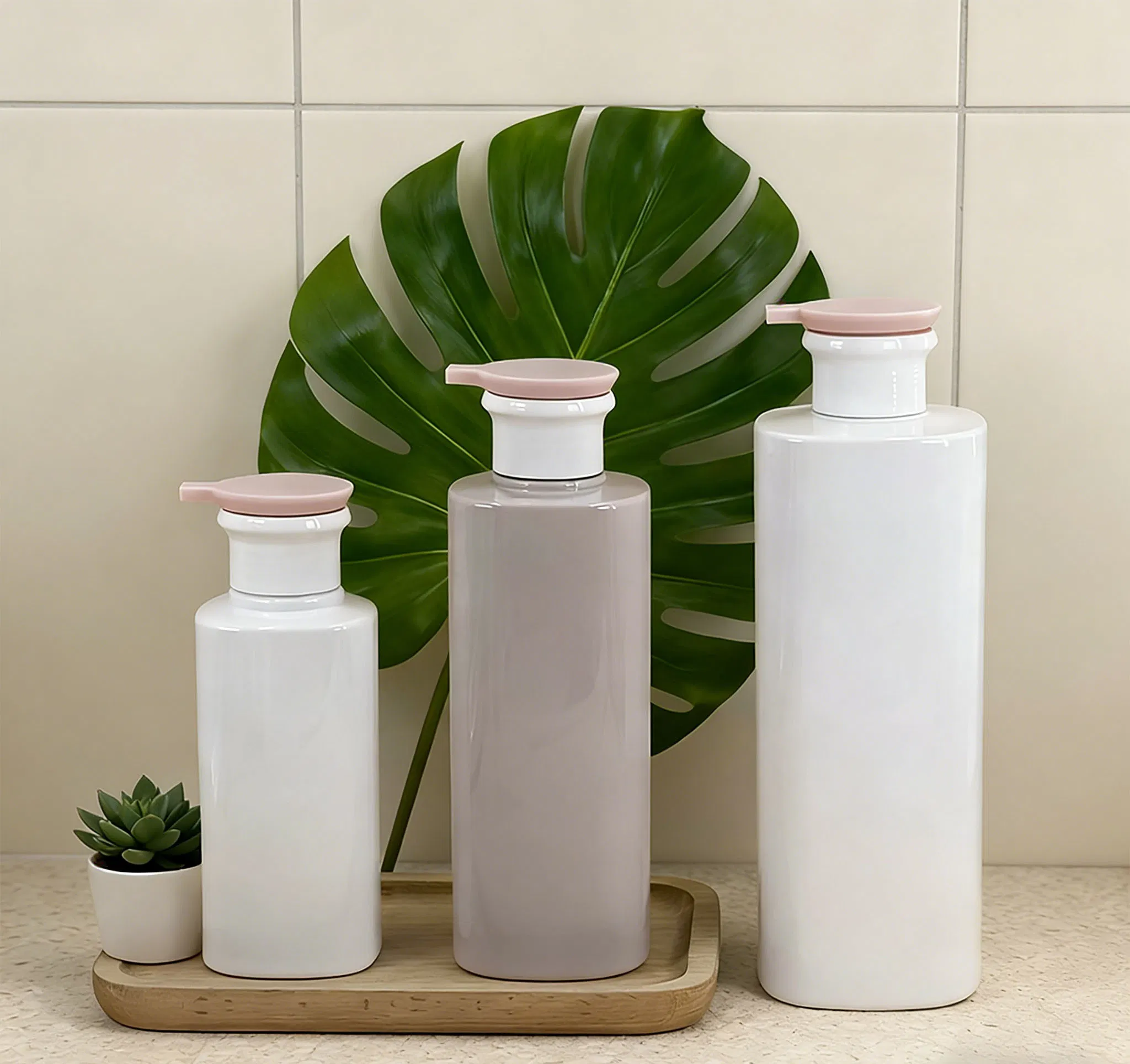 Fashion 300/500/750ml Cosmetic Plastic Shampoo Bottles Recycled Recyclable Packaging Pet Dispensing Bottle