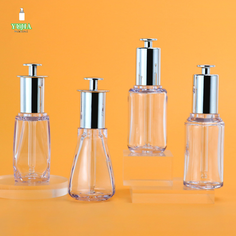 PETG High Transparency Serum Bottle 50ml Prismatic Plastic Thick Wall Dropper Bottle Cosmetic Skin Care Essential Oil Packaging Bottles
