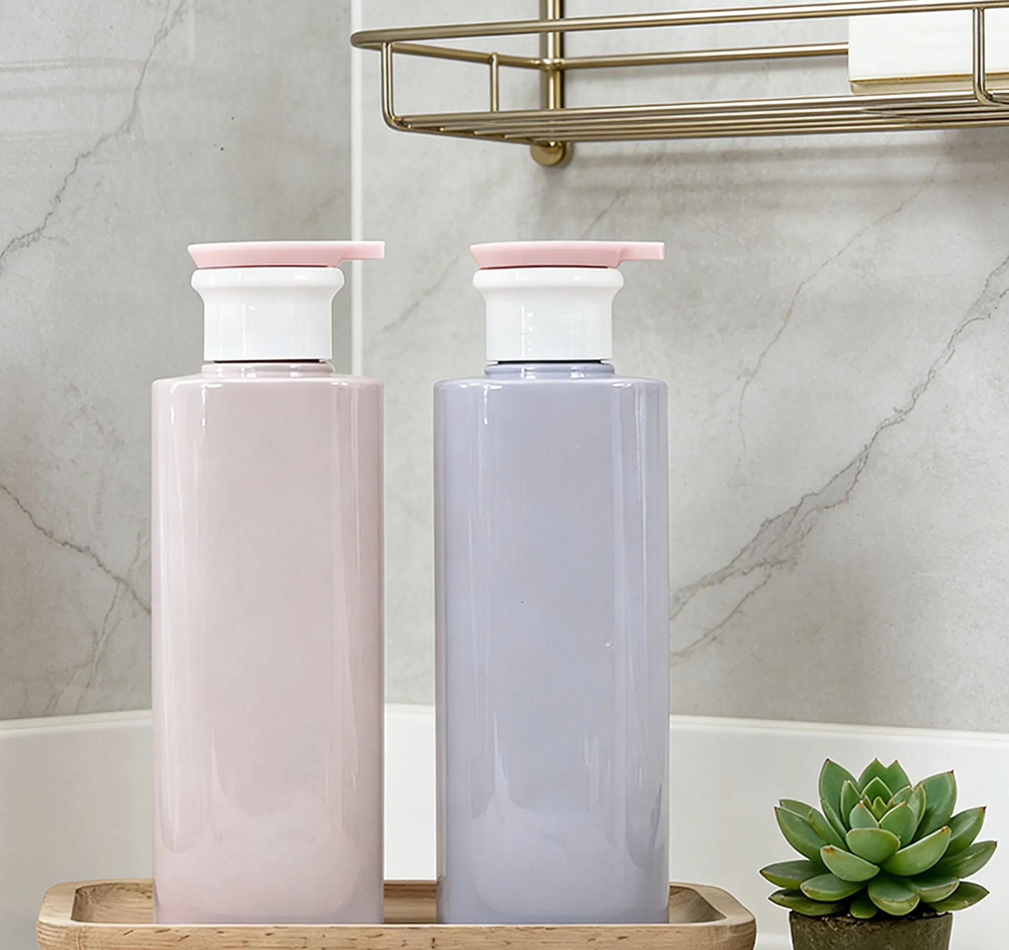 ODM 300/500/750ml Cosmetic Recycled Pet Leak-Proof Pump Recyclable Packaging Shower Gel Bottle