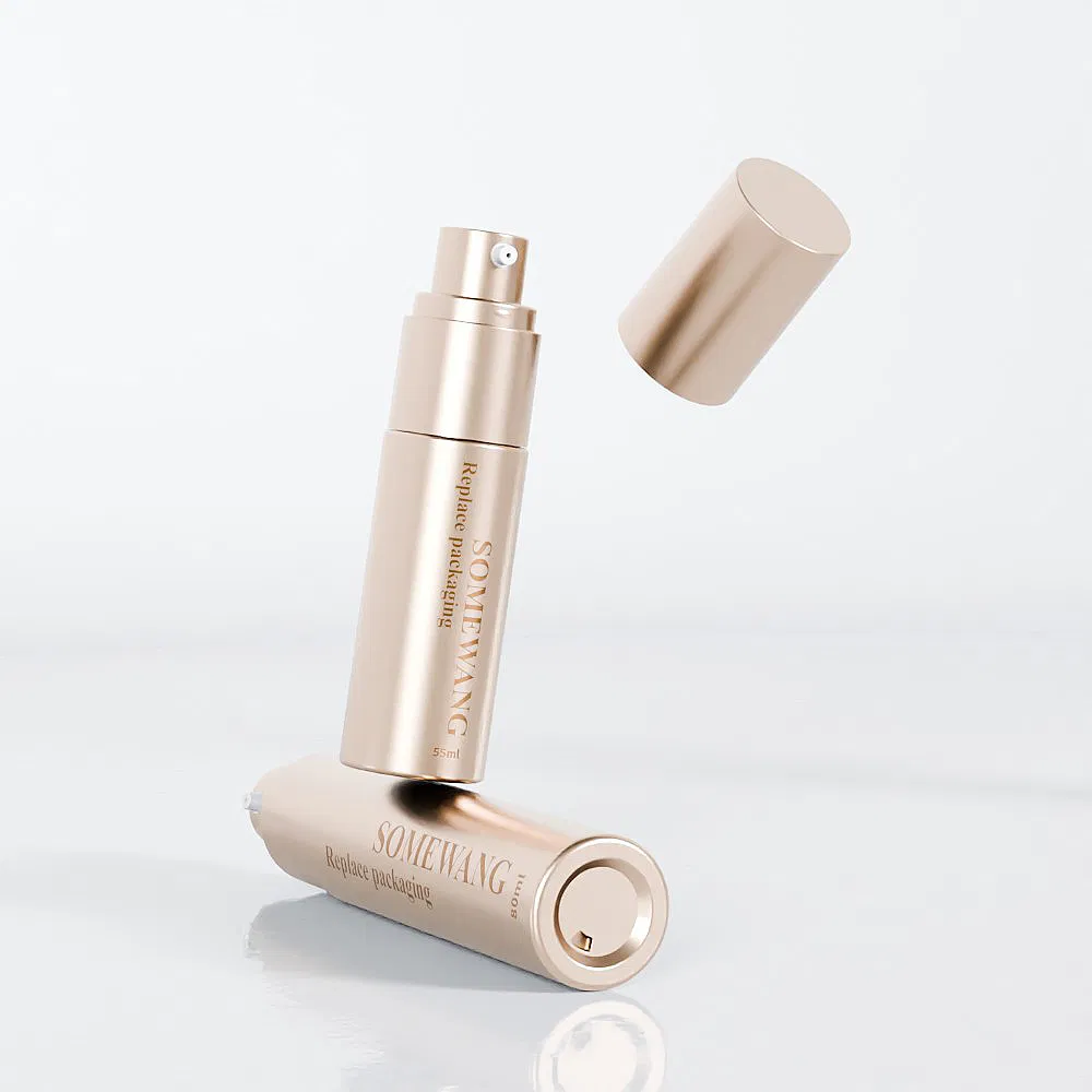 Somewang 55ml 85ml 105ml Wholesale Custom Plastic Pet Bottles with Full Cover Cap Treatment Pump Cosmetic Container