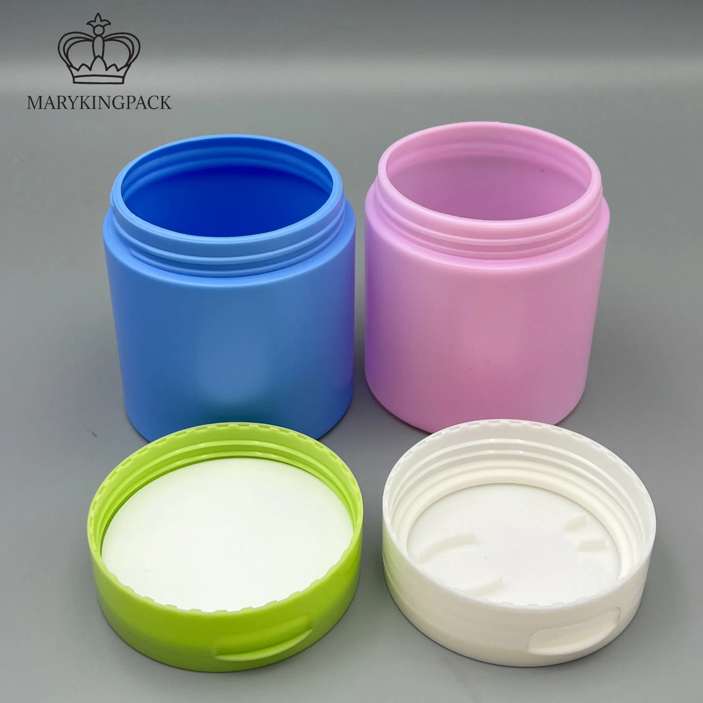 Custom Color Printing Cosmetic Packaging PP Cream Jar with Spoon in Lid