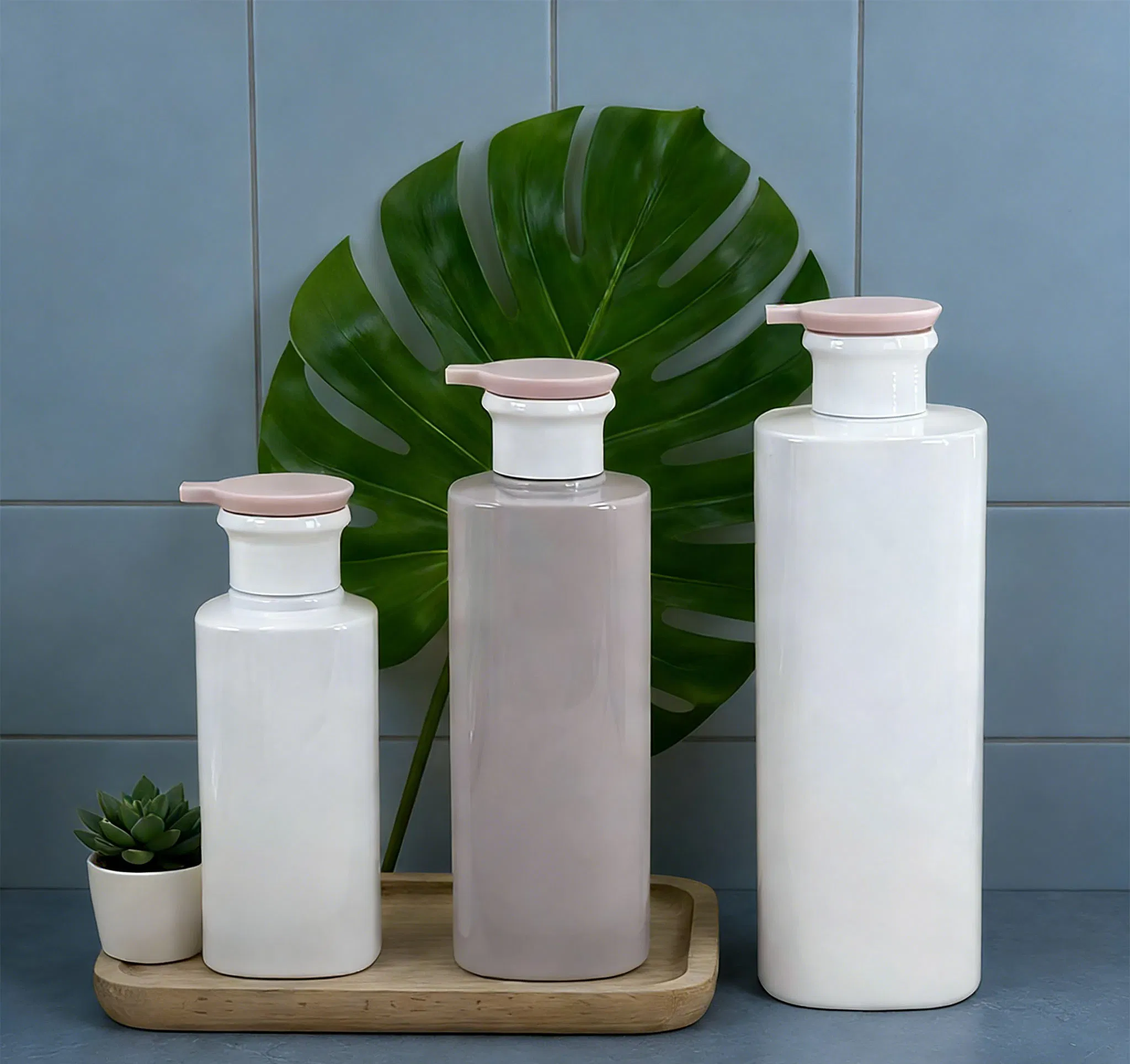 Fashion Cosmetic Packaging 300/500/750ml Shampoo Bottles Recycled Leak-Proof Refillable Pet Dispensing Bottle