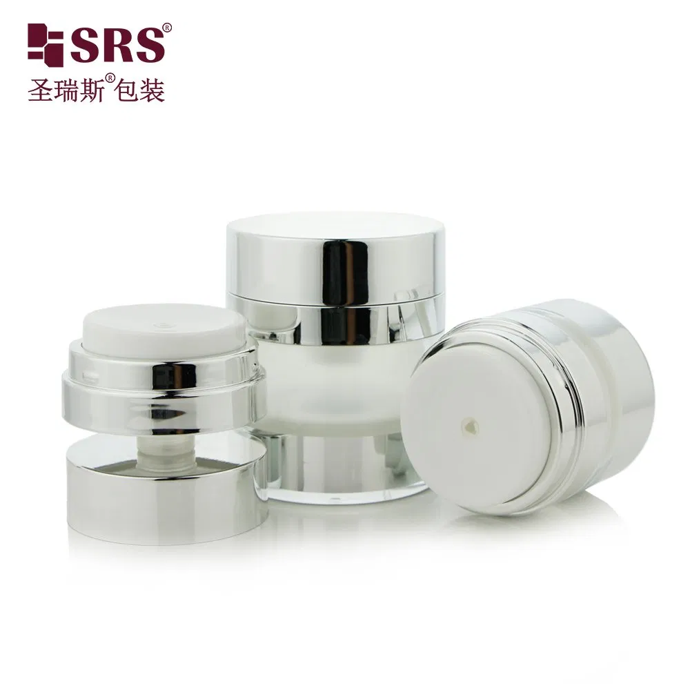 15ml 30ml 50ml 75ml Acrylic Cream Jars Airless Pump Double Wall Custom Skincare Jars