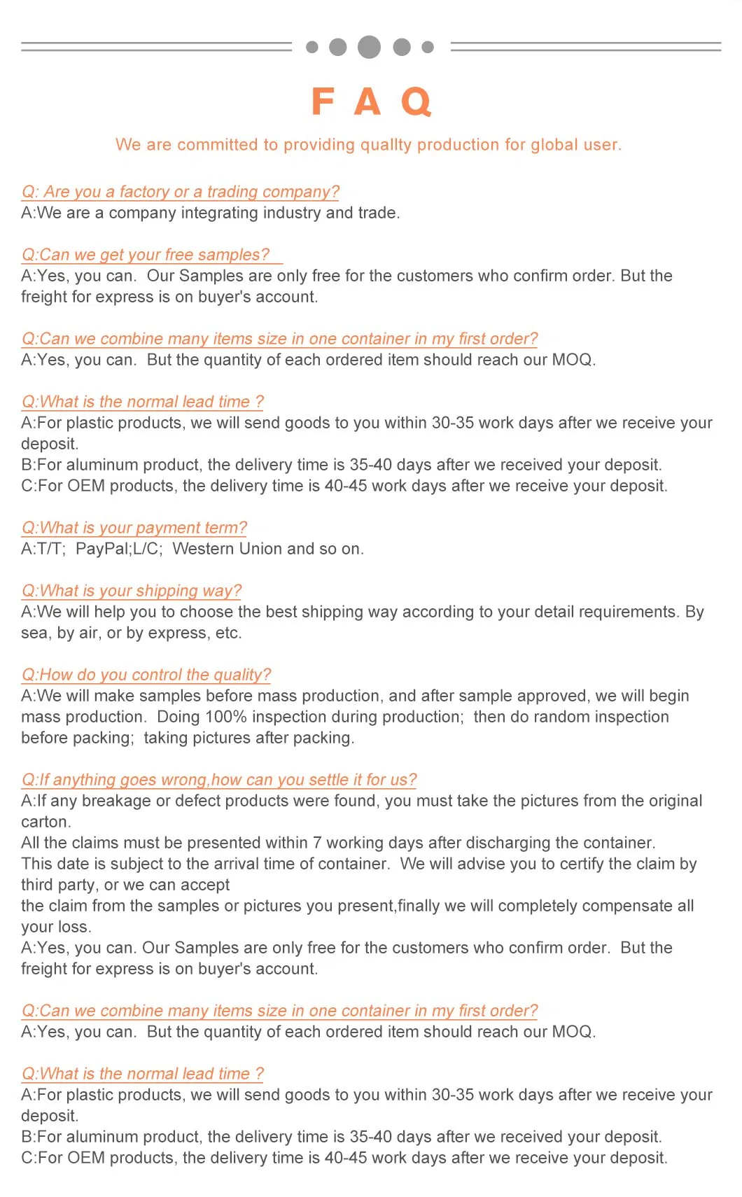 Mini Trigger Sprayer Quality Control