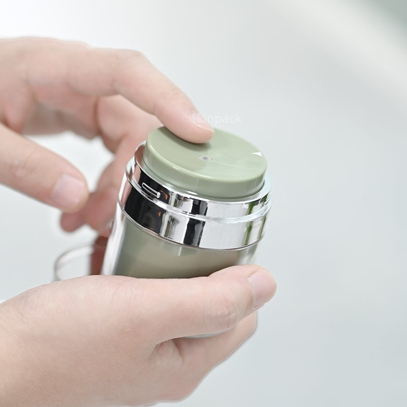 Empty 15g 30g 50g 75g Eye Cream Lotion Container White Acrylic as Powder Jars Double Wall Cosmetic Airless Pump Jar