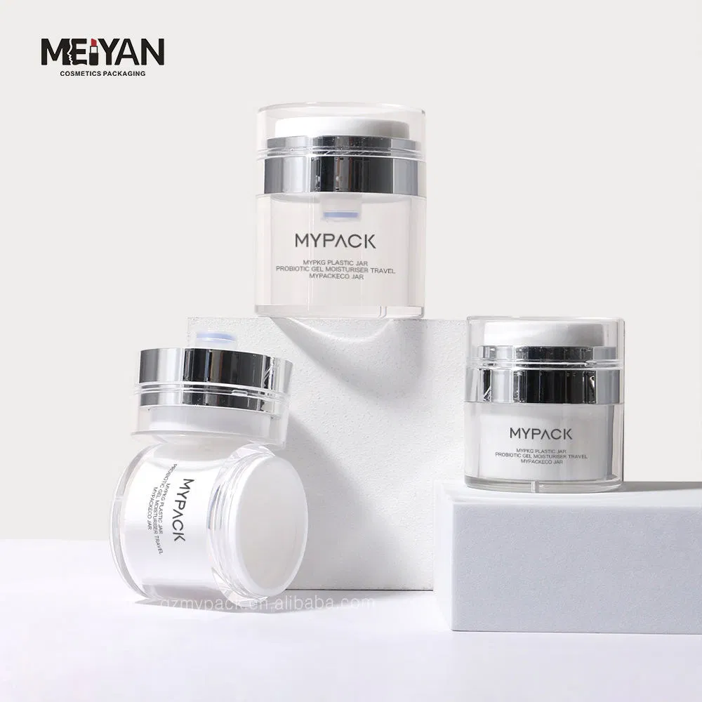 Mypack 2024 New Style Packaging Cosmetic Jar 50g 30g 15g Acrylic Custom Logo Luxury Double Wall Empty White Color Jar
