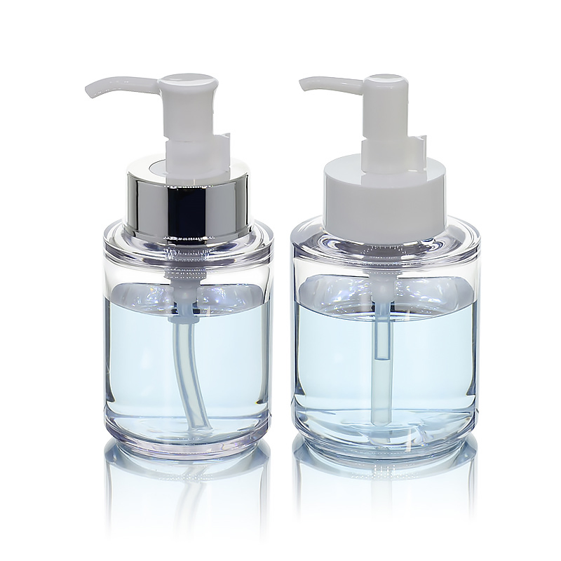 Transparent Lotion Bottle Plastic Skincare PETG Thick Wall Packaging Custom Cosmetic Bottle with Pump