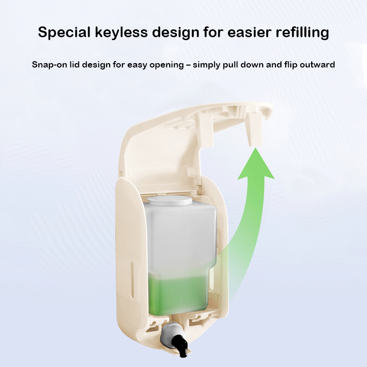 1000 Ml Public Toilet Commercial Plastic Touch Gel Lotion Foam Hand Sanitiser Dispenser Refillable Manual Foaming Container Hand Cleaner Liquid Soap Dispenser