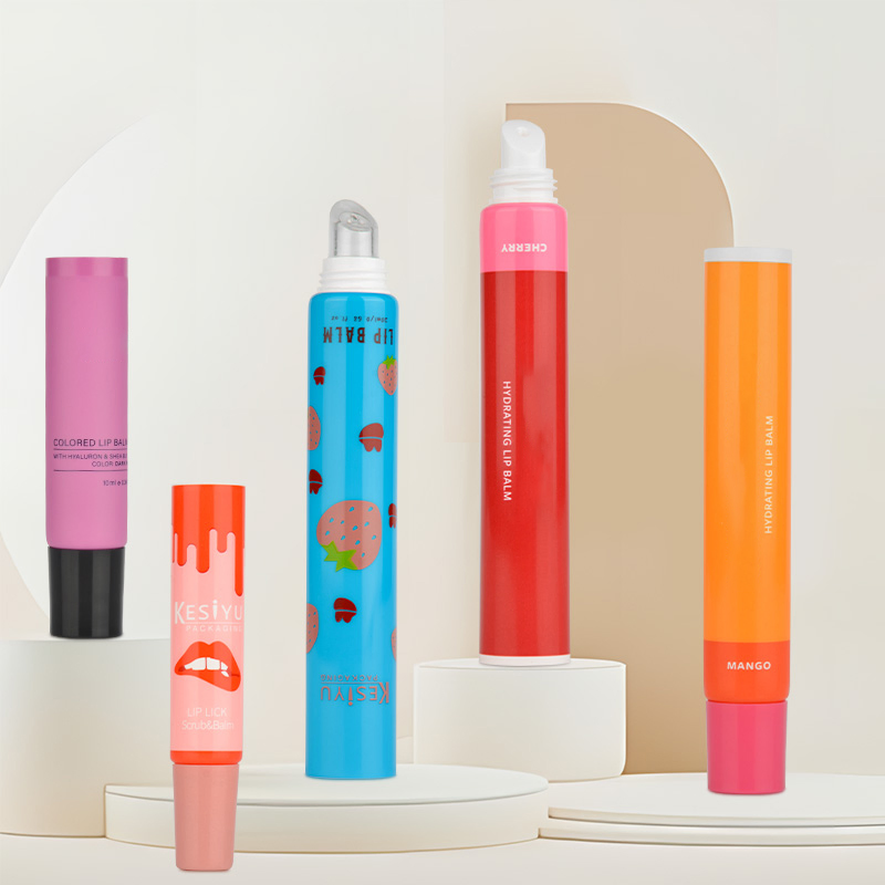 Lip Balm Tube Flexible Plastic Squeeze Cosmetic Lip Gloss Tube, Eye Cream Tube with Silicone Applicator, Soft Tip Tube
