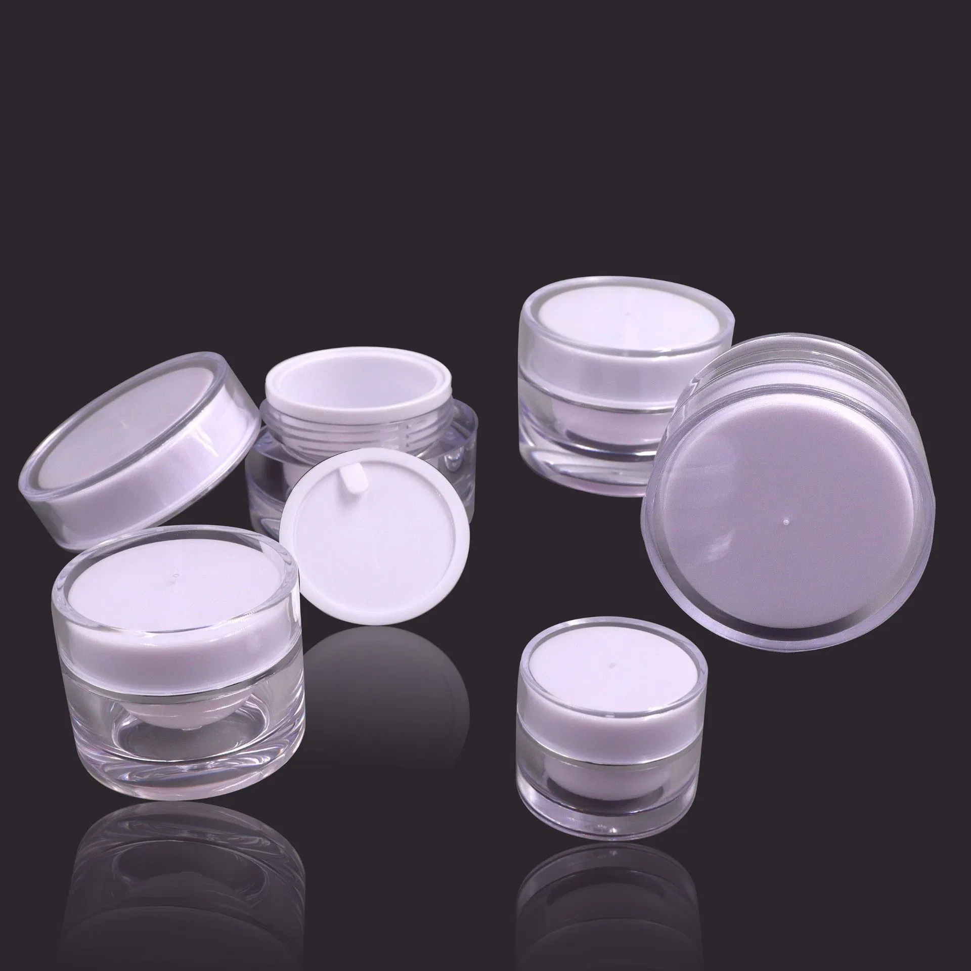 Double Wall Cosmetic Acrylic Transparent Bottle Cream Bottle Small Sample Jar