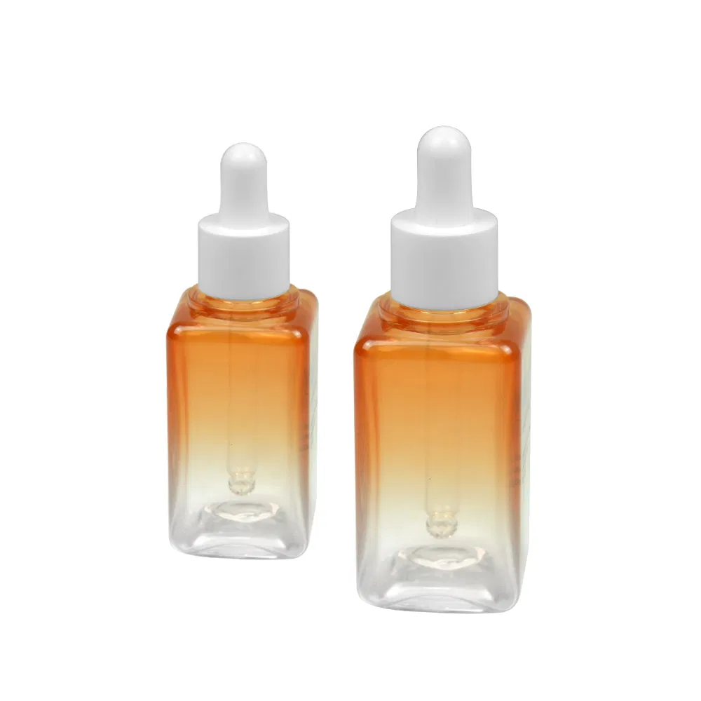 Customized PETG Plastic Bottle Thick Wall Empty Lotion Bottle with Dropper Cap for Skincare