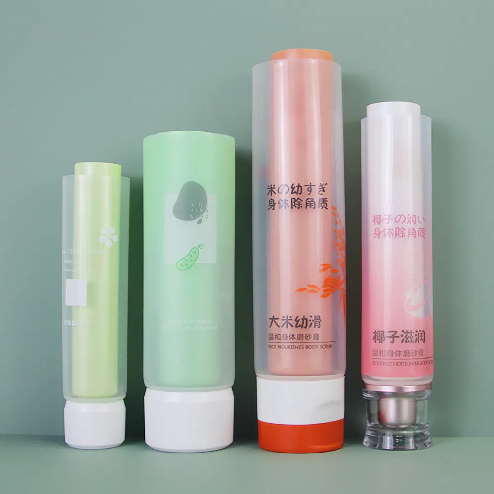 Skin Care Body Lotion Shampoo Gel Squeeze Cosmetic Plastic Packaging Custom Dual Chamber Double Tube