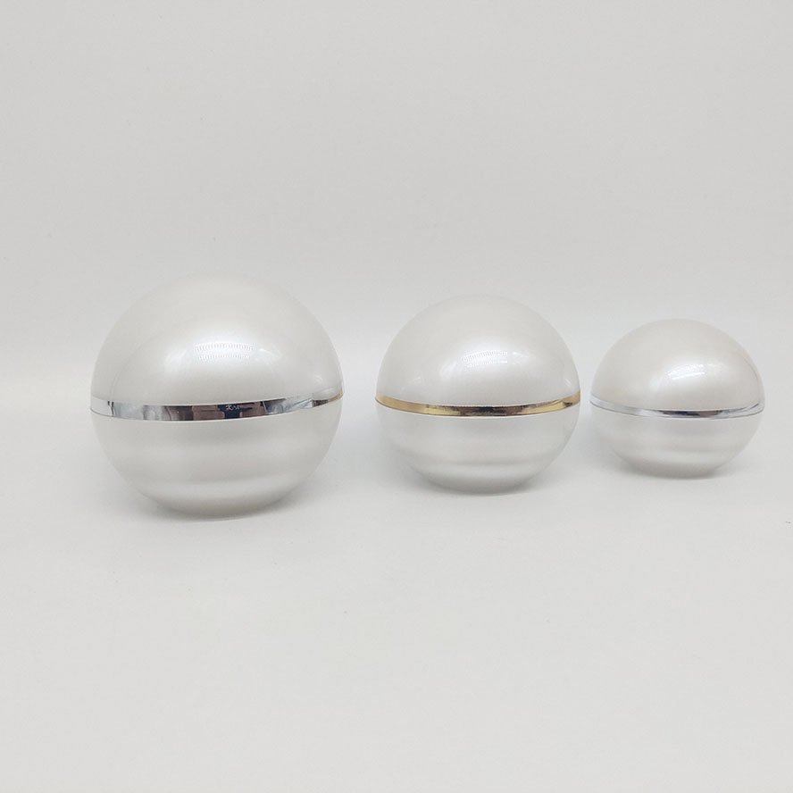 Luxury Ball Shape Double Wall 15g 30g 50g Plastic Container Skincare Bottles Face Cream Eyes Cream Jar Acrylic Jar with Screw Cap