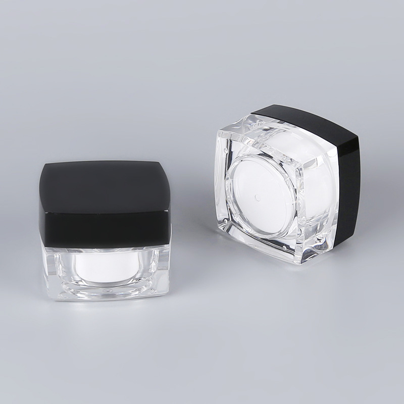Wholesale Square Shape 15g/30g/50g Double Wall Acrylic Jar for Cosmetic Packaging