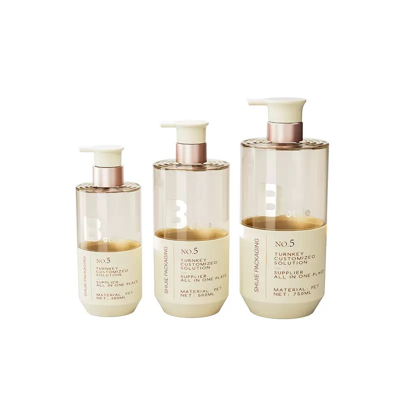 300m 500ml 700ml Elegant High-End Pet Bottles for Shampoo and Body Wash Products