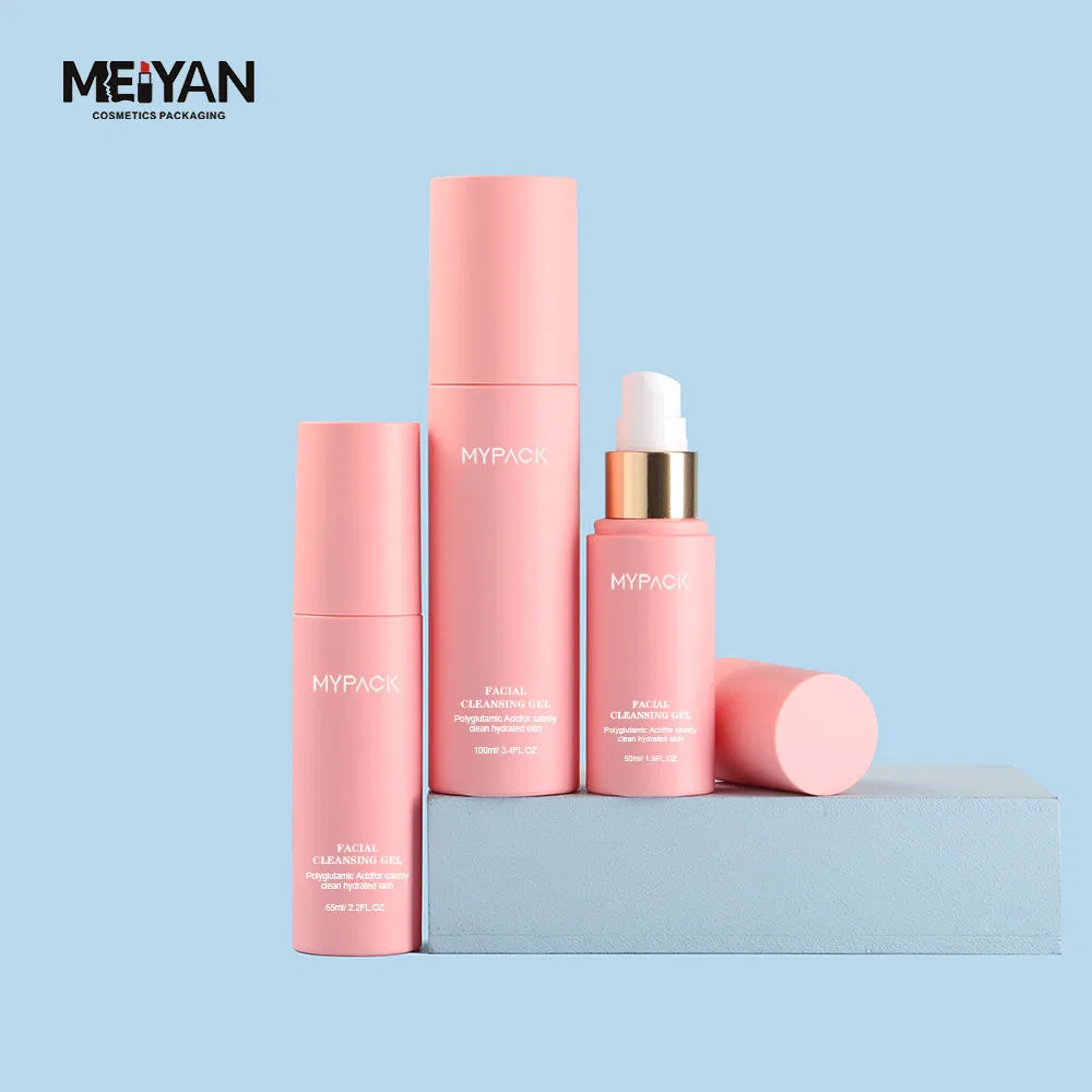 Mypack Luxury Empty Pet Plastic Skincare Lotion Pump Serum Travel Size Pink Package Bottle 50ml 100ml