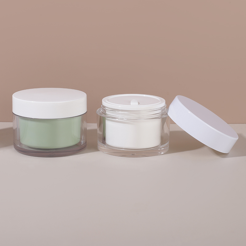 High-End Cosmetic 50g 60g 100g 240g Replaceable PMMA Acrylic Cream Jar Double Wall Wide Mouth Moisturizing Face Mask Jar