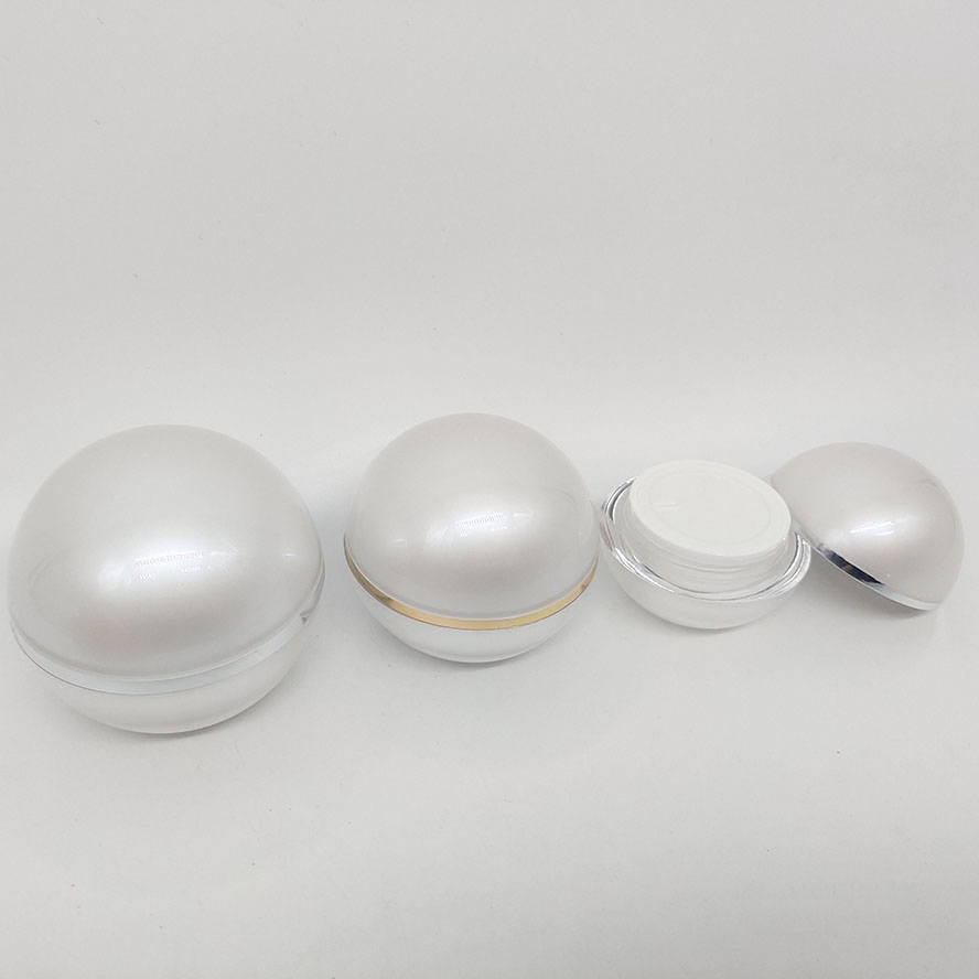 Luxury Ball Shape Double Wall 15g 30g 50g Plastic Container Skincare Bottles Face Cream Eyes Cream Jar Acrylic Jar with Screw Cap